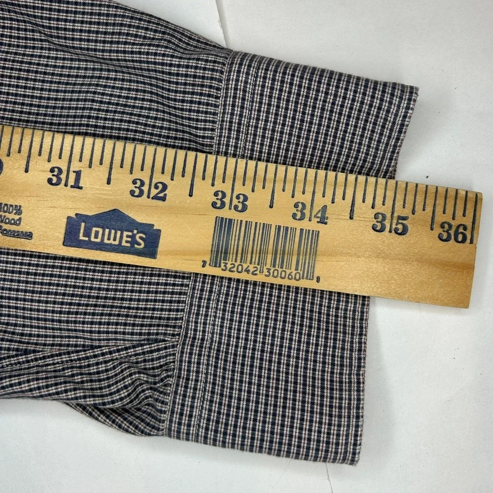 Polo‎ Ralph Lauren Crane Button Down Shirt L Men's Navy Blue Micro Check Cotton